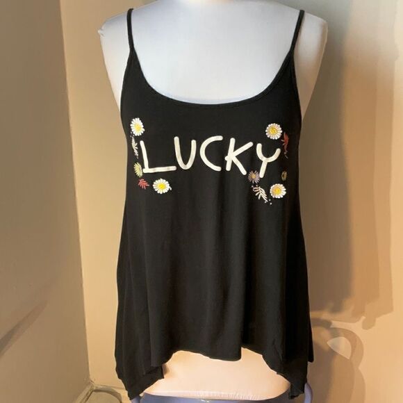 Woolrich HighLo Loose Tank, L. “Lucky” and Embroidered Flowers - Picture 1 of 9